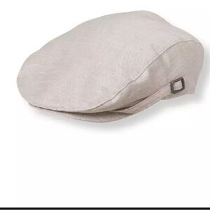 Janie and Jack boy Taupe gray linen hat size 12-24 Mo